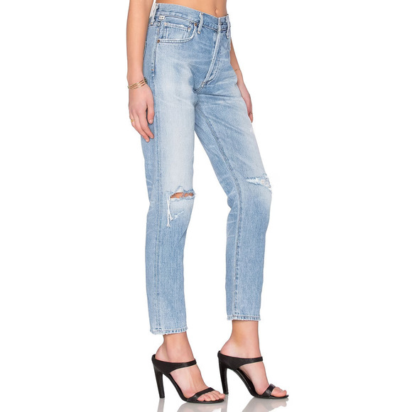 Citizens of Humanity Liya Premium Vintage High Rise Classic Crop Jeans Torn 26 - Picture 2 of 14